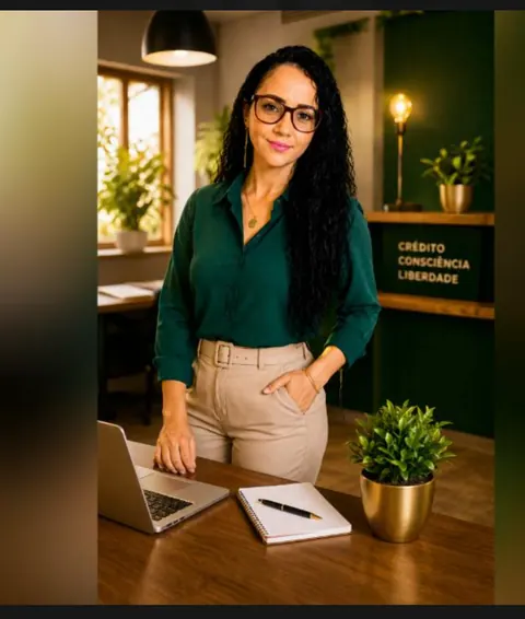 Margiane Kelly, especialista em crédito, em seu escritório